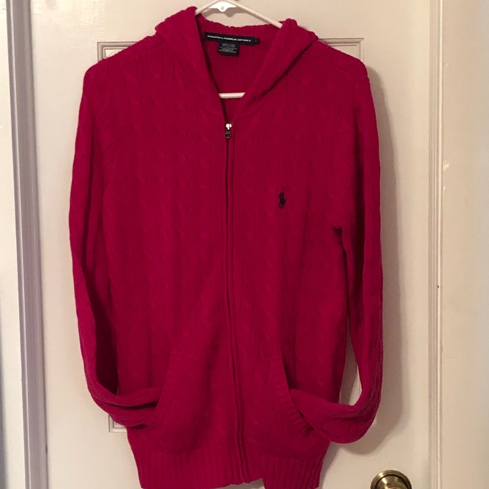 Ralph Lauren cable zip up sweater